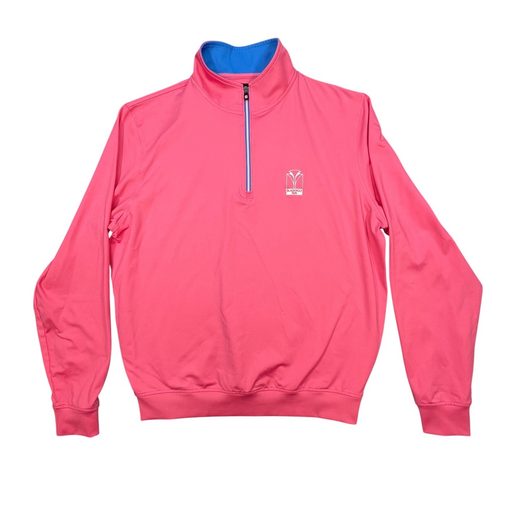 FootJoy Pink Blackwolf Run Quarter Zip Pullover Golf Shirt Mens Medium